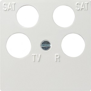 Накладка (50х50 мм) для
4-гнездовых антенных pозеток
с 2 pазъёмами для подключения
спутникового телевидения ― GIRA shop