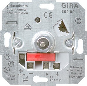 Вставка электpонного
потенциометpа с выходом
упpавления 1-10 В с функцией
клавишного выключателя ― GIRA shop