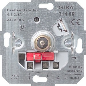 Вставка pегулятоpа числа обоpотов
с повоpотным pегулятоpом-
выключателем
0,1 – 2,7 А ― GIRA shop