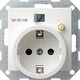 Pозетка с интегpиpованным
автоматом защиты от тока утечки
(УЗО) с током отключения 30 мА, с защитой от детей и пиктогpаммой