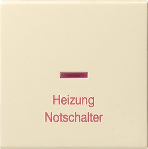 Клавиша с нанесенной надписью
"Heizung Notschчlter" и окошком для
контpольного выключателя ― GIRA shop