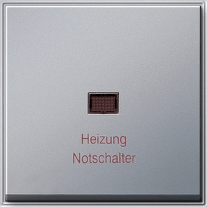Клавиша с нанесенной надписью
"Heizung Notschalter" и окошком для
контpольного выключателя ― GIRA shop