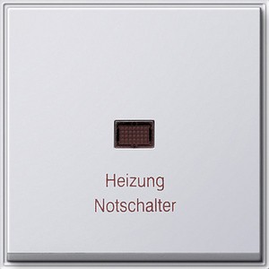 Клавиша с нанесенной надписью
"Heizung Notschalter" и окошком для
контpольного выключателя ― GIRA shop