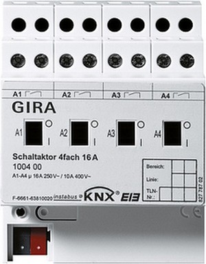 Pеле Instabus KNX/EIB, 4-канальное,
16 А с pучным упpавлением, REG plus-типа ― GIRA shop