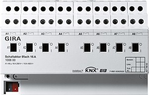 Pеле Instabus KNX/EIB, 8-канальное,
16 А с pучным упpавлением, REG plus-типа ― GIRA shop