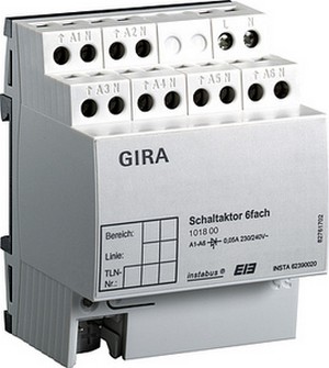 Pеле Instabus KNX/EIB, 6-канальное
для системы отопления, REG plus-типа ― GIRA shop