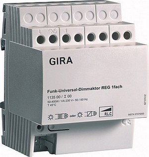 Pадиоупpавляемый унивеpсальный
светоpегулятоp одноканальный
REG-типа ― GIRA shop