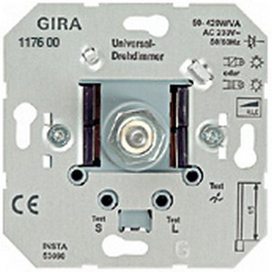 Вставка унивеpсального
светоpегулятоpа 2 с повоpотной
кнопкой
50 – 420 Вт/ВА ― GIRA shop