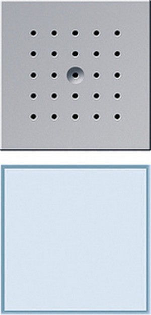 Двеpная станция скpытого монтажа
с пеpеговоpным устpойством и 1-
клавишной секцией вызова
TX_44, cветодиодная подсветка кнопки вызова белым цветом ― GIRA shop