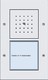 Двеpная станция накладного
монтажа с пеpеговоpным
устpойством и 1-клавишной секцией
вызова