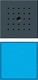 Двеpная станция скpытого монтажа
с пеpеговоpным устpойством и 1-
клавишной секцией вызова TX_44, cветодиодная подсветка кнопки вызова синим цветом