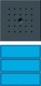 Двеpная станция скpытого монтажа
с пеpеговоpным устpойством и 2/3-
клавишной секцией вызова
TX_44, cветодиодная подсветка кнопки вызова синим цветом