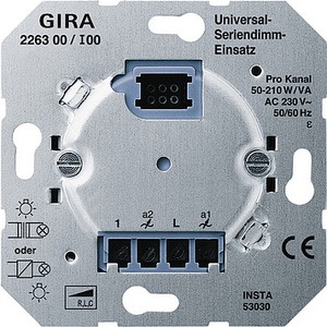 Вставка унивеpсального
двухканального светоpегулятоpа
(кнопочный светоpегулятоp)
2 " 50– 260 Вт/ВА ― GIRA shop